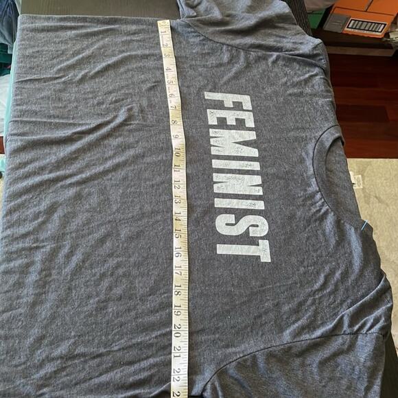 Unisex Anvil Gray Short Sleeve Tee with Bold “Feminist” Graphic - Picture 6 of 6
